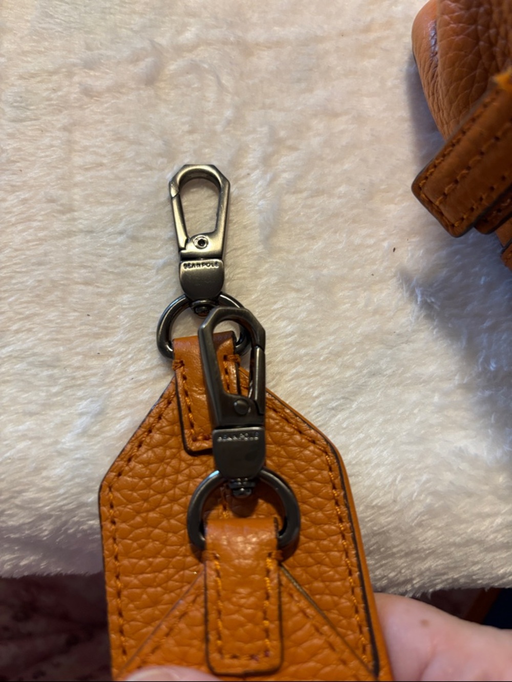 Classic Women's Top-Handle Leather Bag in Orange - Picture 8 of 8